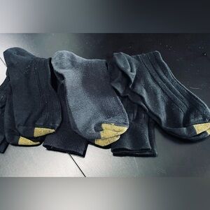 Gold Toe mens 3 pr wool blend black crew socks dress warm reinforced toe